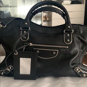Black balenciaga city bag